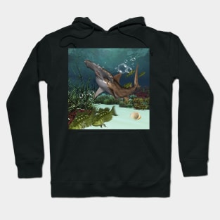 Awesome hammerhead in the deep ocean Hoodie